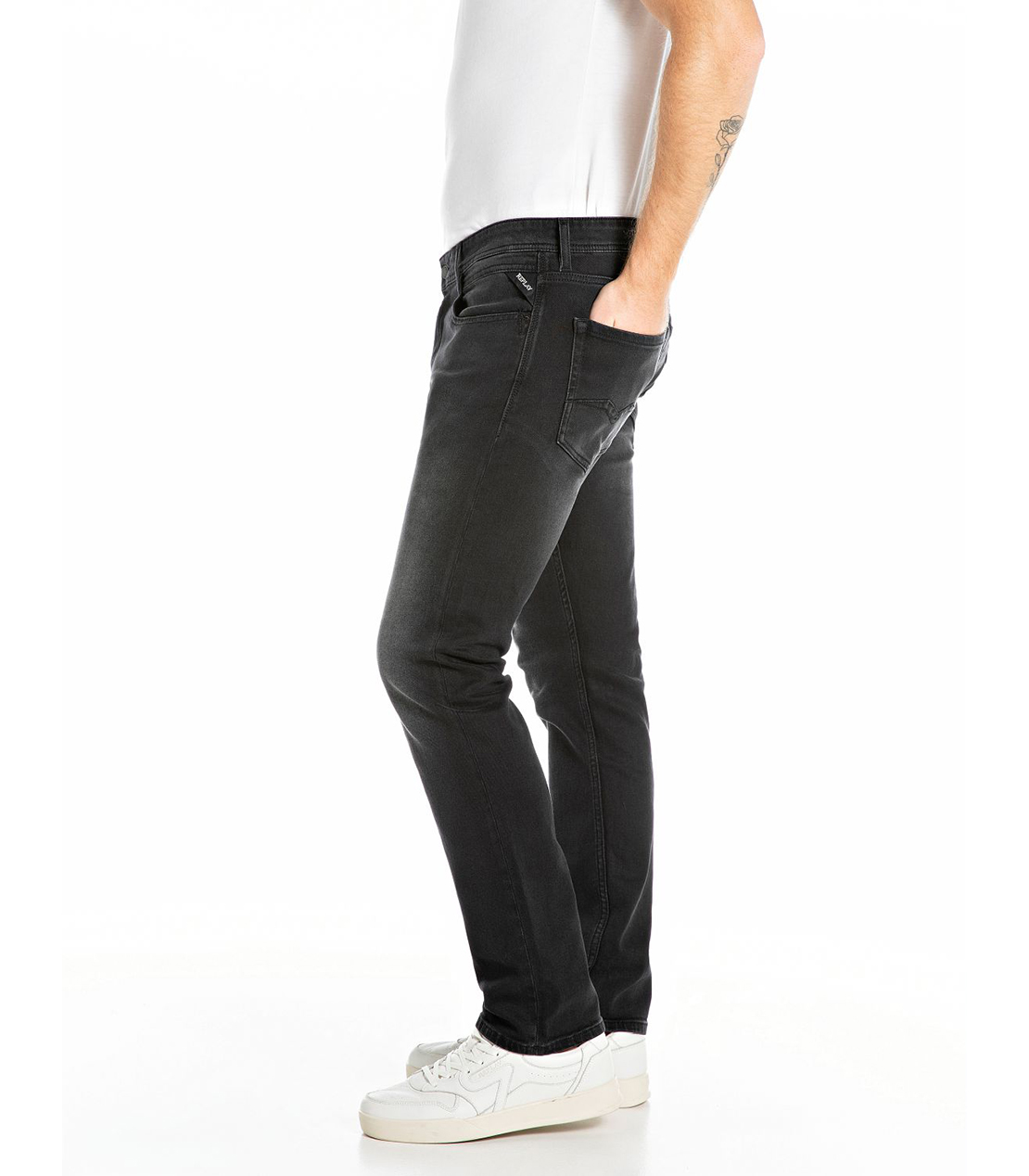 コンフォートROCCO ブラックオーバーダイ コットン ストレッチデニム 詳細画像 ブラック 3